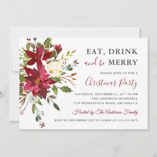 Kerstfeest Eat Drink zijn prettige feestdag Kaart (Voorkant)