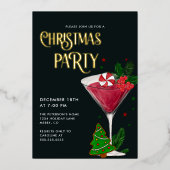 Kerstfeest echt goud folie uitnodiging (Voorkant)