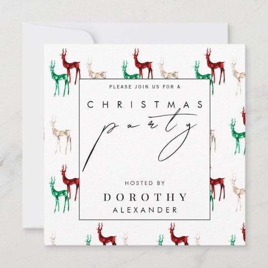 Kerstfeest Edelsteen Kristal Rendier Kaart (Voorkant)