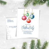 Kerstfeest Eenvoudige Waterverf Ornamenten Briefkaart