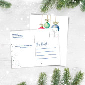 Kerstfeest Eenvoudige Waterverf Ornamenten Briefkaart