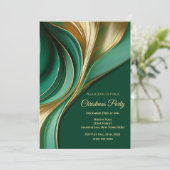 Kerstfeest-Elegant Groen en Goud- Kaart (Staand voorkant)