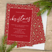 Kerstfeest Elegant Groen Rood Sneeuwvlok Modern Kaart