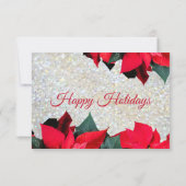 Kerstfeest Elegant Red Flowers Holiday RSVP Kaartje (Achterkant)
