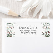 kerstfeest | Elegant Waterverf Return Address Etiket (Insitu)