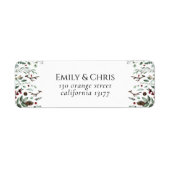 kerstfeest | Elegant Waterverf Return Address Etiket (Voorkant)