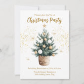 Kerstfeest Elegante gouden sterren Kaart (Voorkant)