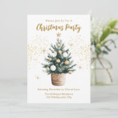 Kerstfeest Elegante gouden sterren Kaart (Staand voorkant)