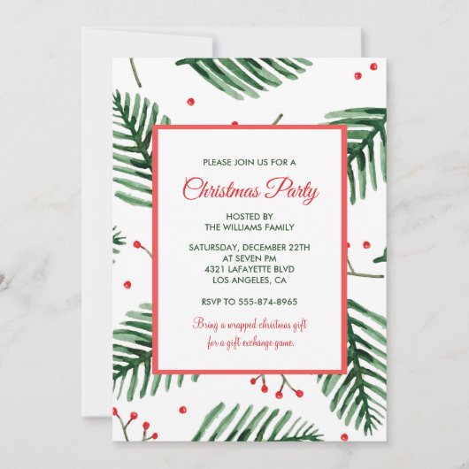 Kerstfeest Elegante Groen Kaart (Voorkant)