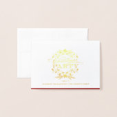 Kerstfeest Elegante  Krans Uitnodigen Folie Kaarten (Voorkant met envelop)