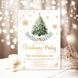 kerstfeest | Elegante roze gouden winter vakantie Kaart