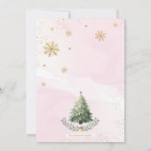 kerstfeest | Elegante roze gouden winter vakantie Kaart (Achterkant)