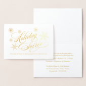 Kerstfeest Elegante sneeuwvlokken Uitnodigen Folie Kaarten (Display)