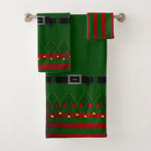 Kerstfeest Elf Bath Towel sets Holiday Elf Towels Bad Handdoek (Insitu)
