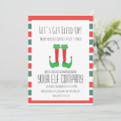 Kerstfeest Elf Costume Kantoor Company Event Kaart (Staand voorkant)