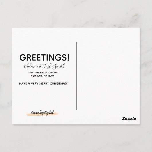 Kerstfeest Elf Feet Whimiscal Briefkaart (Achterkant)