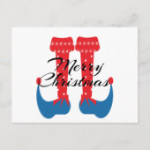 Kerstfeest Elf Feet Whimiscal Briefkaart (Voorkant)
