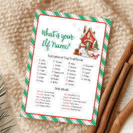 Kerstfeest Elf Naam Spel Feestdagenkaart