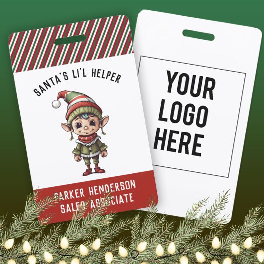 Kerstfeest Elf Naamlabel Badge