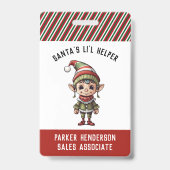 Kerstfeest Elf Naamlabel Badge (Voorzijde)