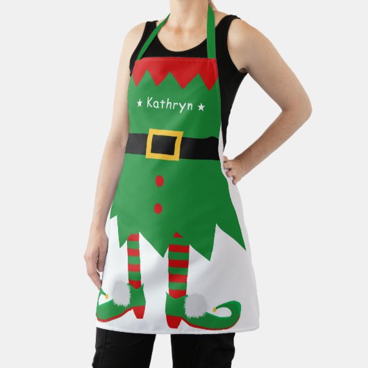 Kerstfeest Elf Santa's Helper Holiday Funny Cute Schort (Insitu)