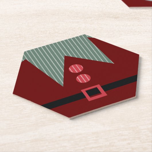 Kerstfeest Elf Suit Holiday Kartonnen Onderzetters (Schuin)