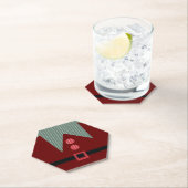 Kerstfeest Elf Suit Holiday Kartonnen Onderzetters (Insitu)