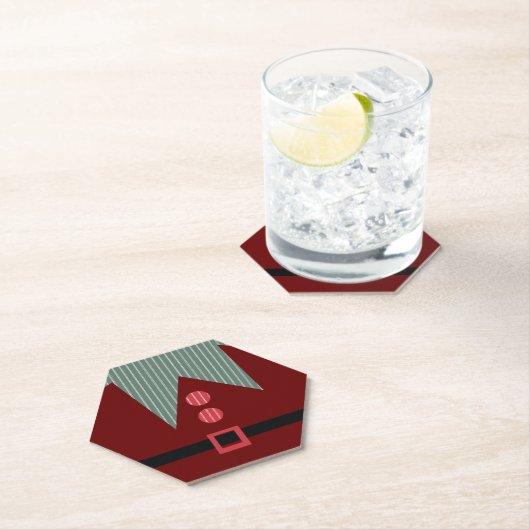 Kerstfeest Elf Suit Holiday Kartonnen Onderzetters (Insitu)