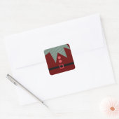 Kerstfeest Elf Suit Holiday Vierkante Sticker (Envelop)