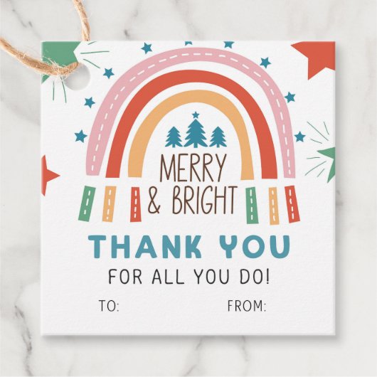 Kerstfeest en hartelijk dank bedankjes labels (Voorkant)