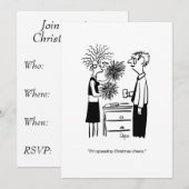 Kerstfeest en juichende uitnodiging (Voorkant / Achterkant)