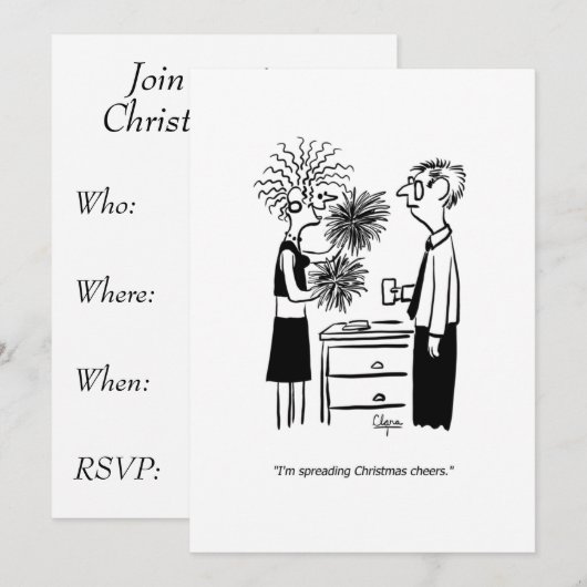 Kerstfeest en juichende uitnodiging (Voorkant / Achterkant)