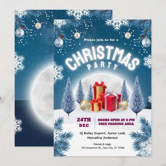 Kerstfeest Evenement Flyer Kaart (Voorkant / Achterkant)