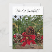 Kerstfeest Evergreen Dennen Takken Feestdagenkaart (Voorkant)