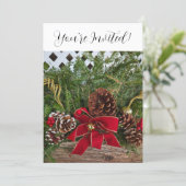 Kerstfeest Evergreen Dennentakken Feestdagenkaart (Staand voorkant)