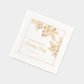 Kerstfeest Evergreen Gold Foil Kantoor Holiday Folie Servetten (Links)