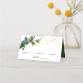 Kerstfeest Evergreen Holly Winter Wedding Plaatskaartje (Voorkant)