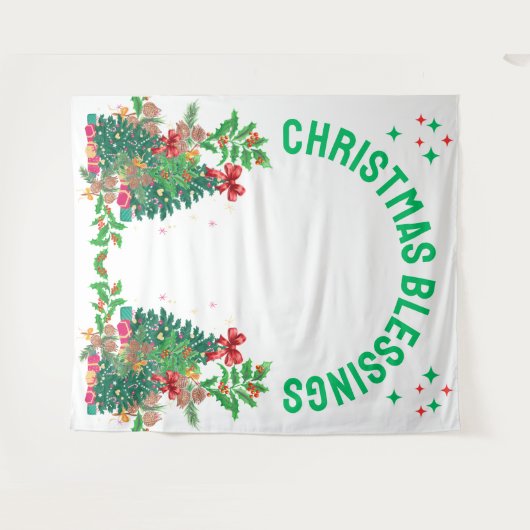 Kerstfeest Familie Reünie Foto Achtergrond Wandkleed (Voorkant (horizontaal))