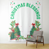 Kerstfeest Familie Reünie Foto Achtergrond Wandkleed (In situ)