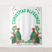 Kerstfeest Familie Reünie Foto Achtergrond Wandkleed (Voorkant)