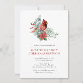 Kerstfeest Familiereünie Rode Kardinaal Partij Kaart (Voorkant)