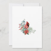 Kerstfeest Familiereünie Rode Kardinaal Partij Kaart (Achterkant)