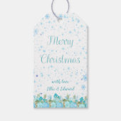 Kerstfeest favor tag bloemen cadeaulabel (Voorkant)