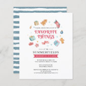 Kerstfeest Favoriete Dingen Uitnodiging (Voorkant / Achterkant)