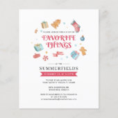 Kerstfeest Favoriete Dingen Uitnodiging (Voorkant)