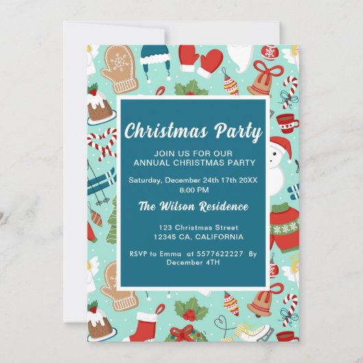 Kerstfeest feest feest feest feestvreugde kinder i kaart (Voorkant)