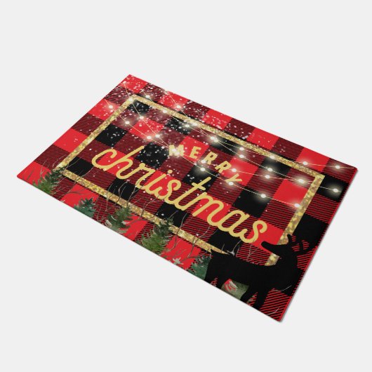 Kerstfeest feestdag glinsterende feestdag deurmat (Schuin)
