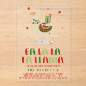 Kerstfeest feestdag in Llama Acryl Uitnodigingen (Voorkant)