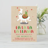 Kerstfeest feestdag in Llama Kaart (Staand voorkant)