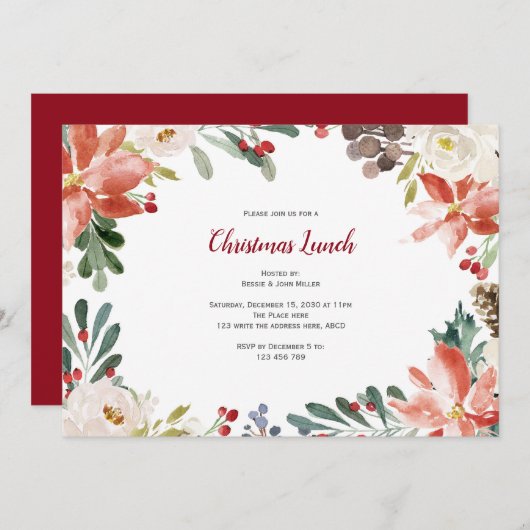 kerstfeest, feestdag kaart (Voorkant / Achterkant)